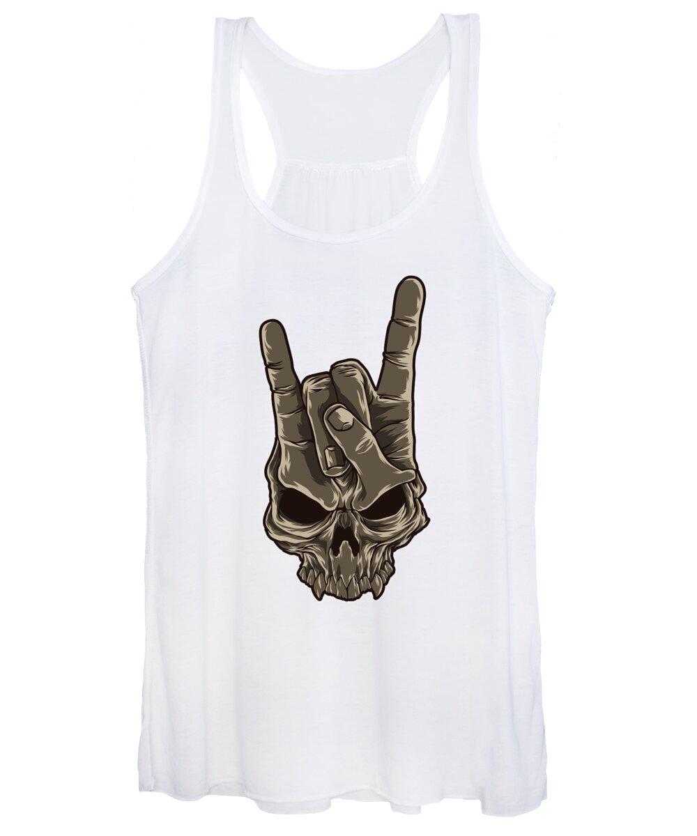 Music Women's Tank Top featuring the digital art Devil Horns Sign Heavy Metal Hand Gesture Music by Mister Tee
