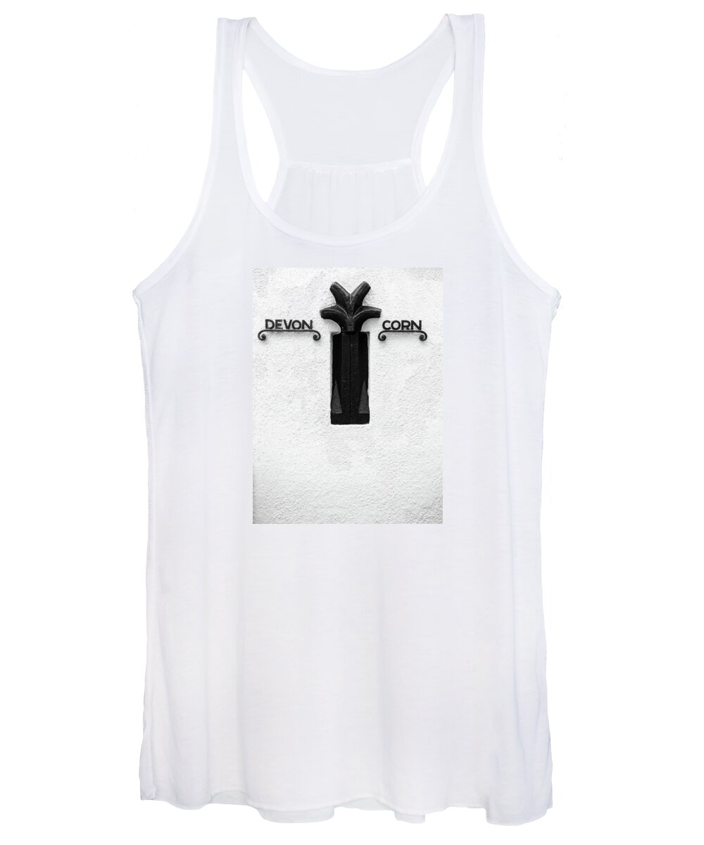 Cornwall Women's Tank Top featuring the photograph Devon Cornwall Boundary Marker by Helen Jackson