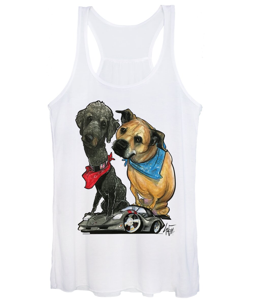 Diehl 4538 Women's Tank Top featuring the drawing Diehl 4538 by Canine Caricatures By John LaFree