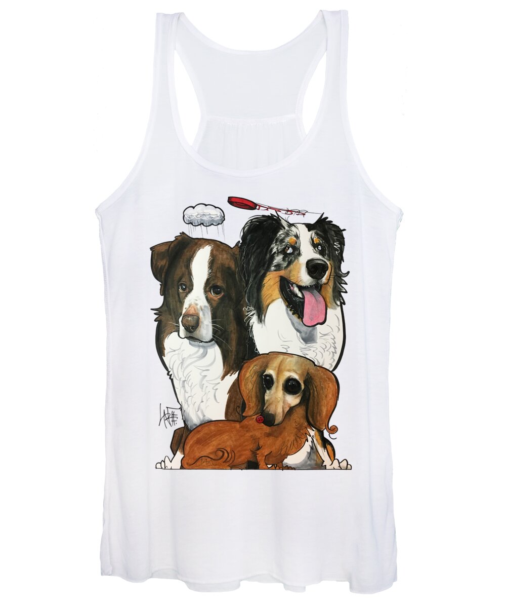 Dominguez Women's Tank Top featuring the drawing Dominguez JET BO LADY by Canine Caricatures By John LaFree