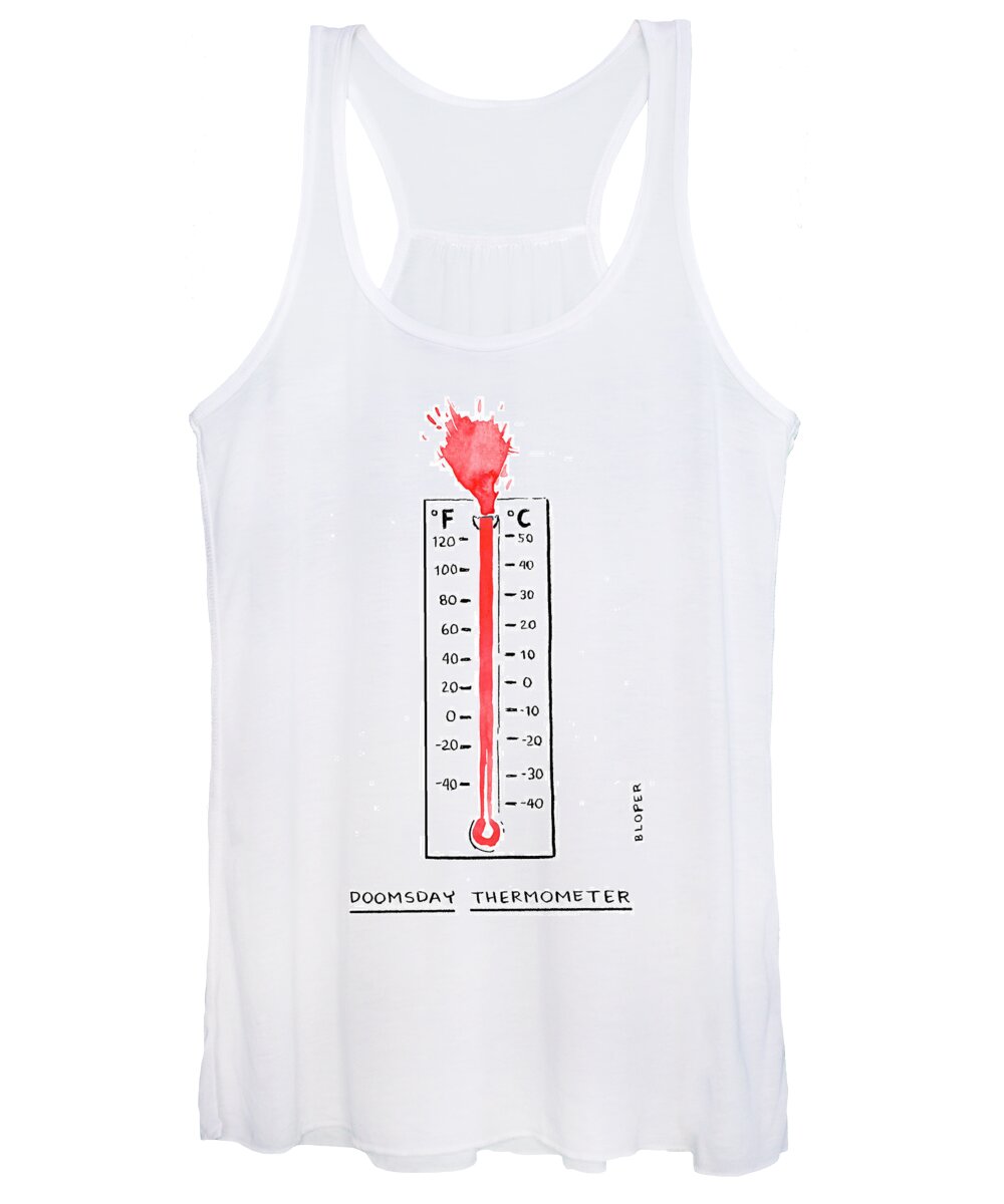 Doomsday Thermometer Women's Tank Top featuring the drawing Doomsday Thermometer by Brendan Loper