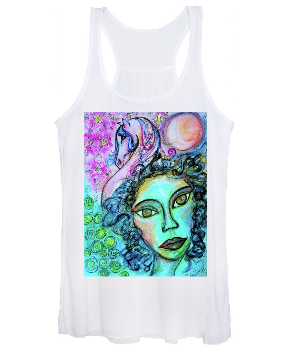 Dreams Women's Tank Top featuring the mixed media Dreams are Free by Mimulux Patricia No