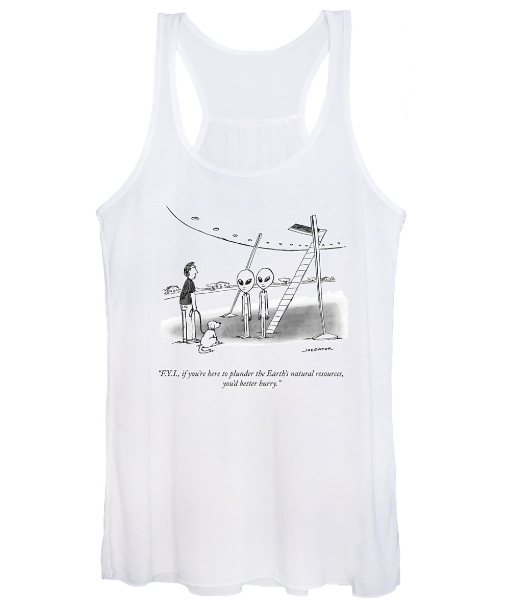 F.y.i. Women's Tank Top featuring the drawing Earth's Natural Resources by Joe Dator