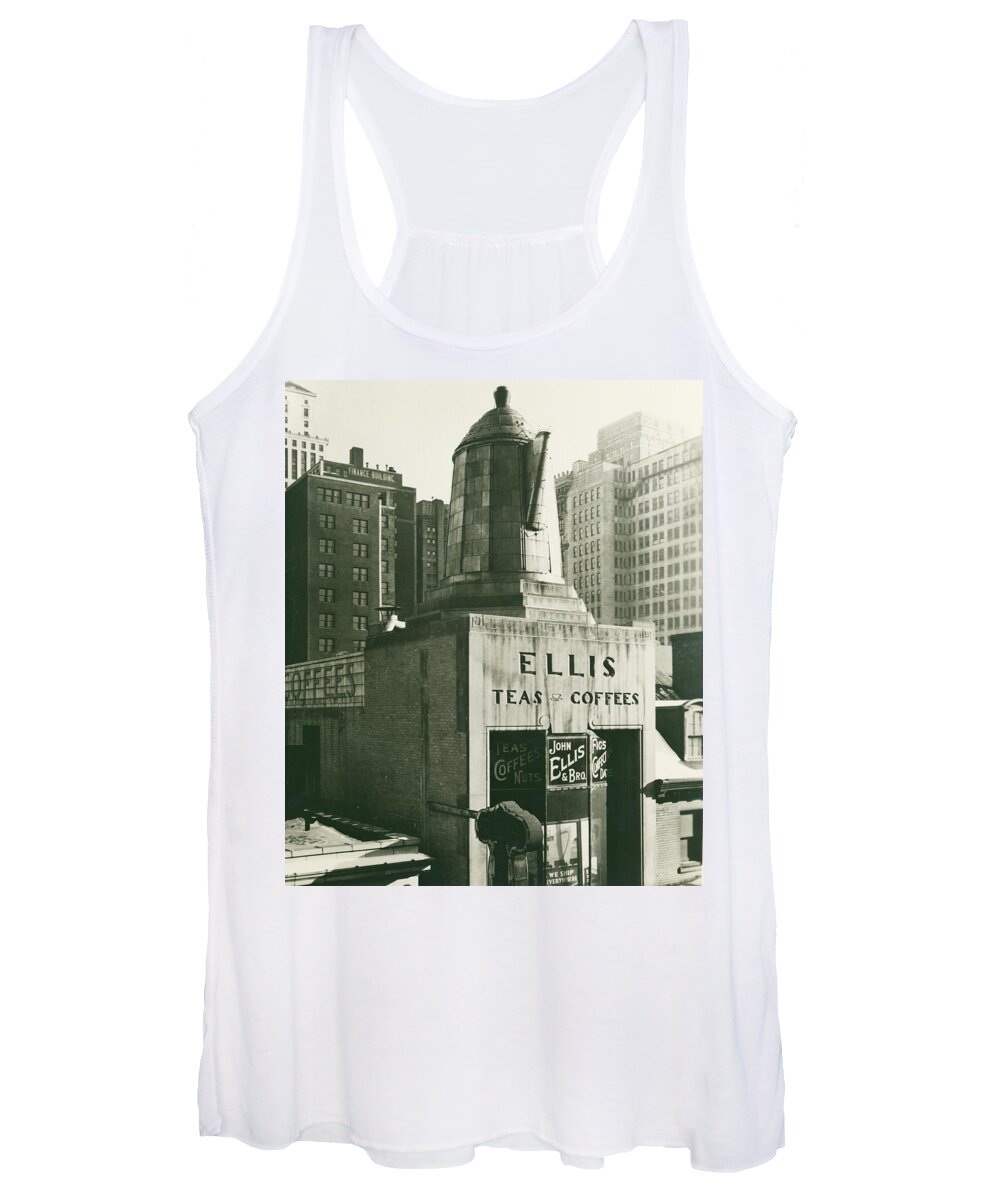 Ellis Teas;and Coffees Women's Tank Top featuring the mixed media Ellis Tea and Coffee Store, 1945 by Jacob Stelman