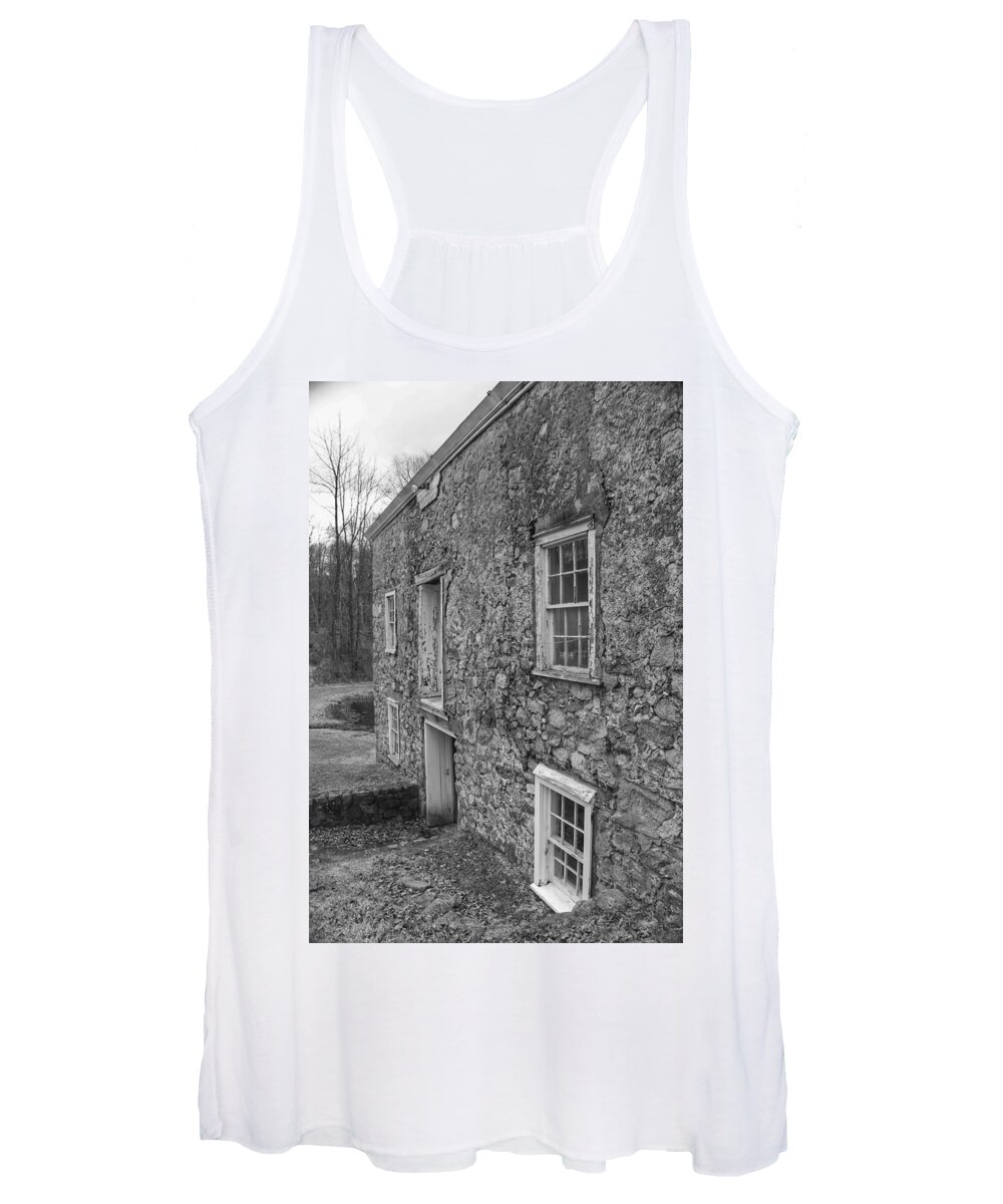 Waterloo Village Women's Tank Top featuring the photograph Fieldstone Workshop - Waterloo Village by Christopher Lotito