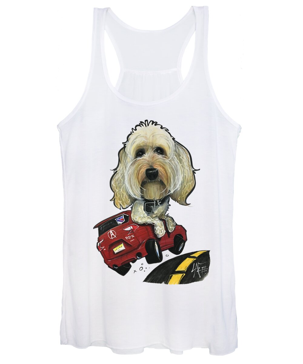 Fier 4777 Women's Tank Top featuring the drawing Fier 4777 by Canine Caricatures By John LaFree