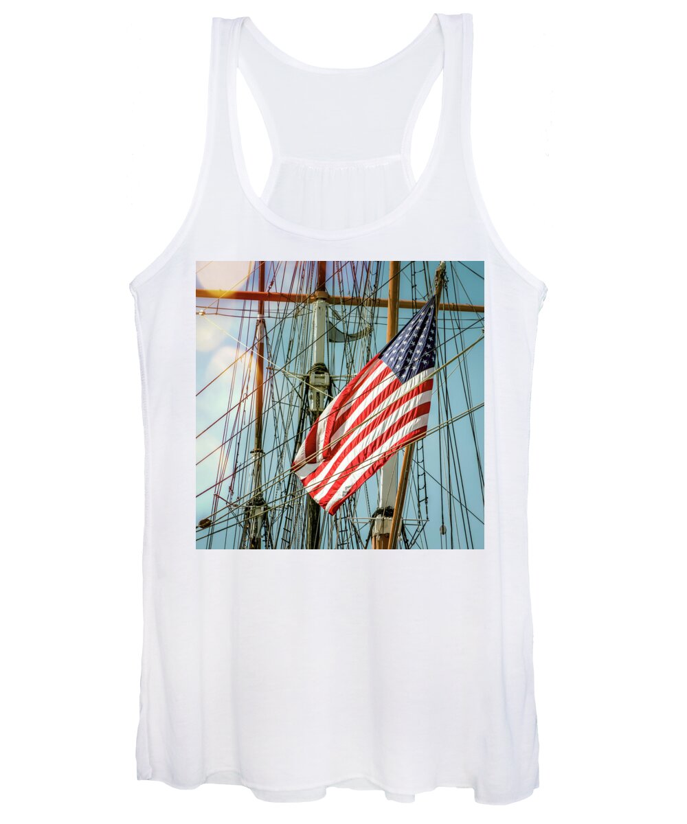 Flag Women's Tank Top featuring the photograph Flags 8 Napa by Bill Chizek