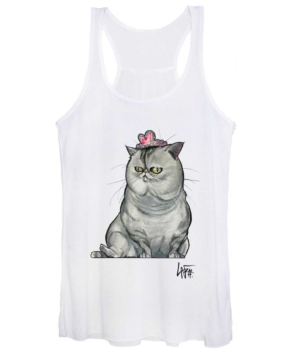 Flowers 4578 Women's Tank Top featuring the drawing Flowers 4578 by Canine Caricatures By John LaFree