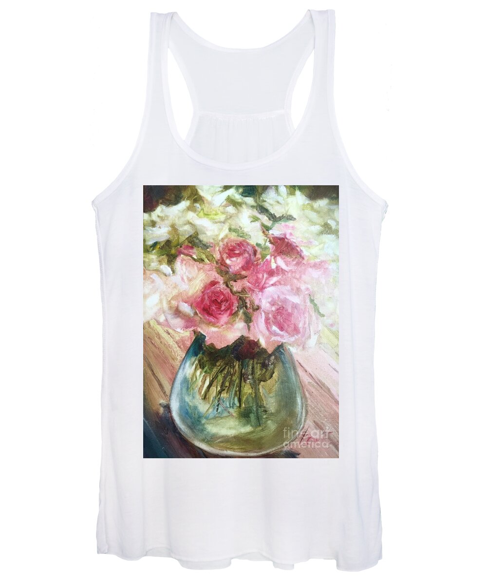 Flowers Women's Tank Top featuring the painting Special Friends... by Lizzy Forrester