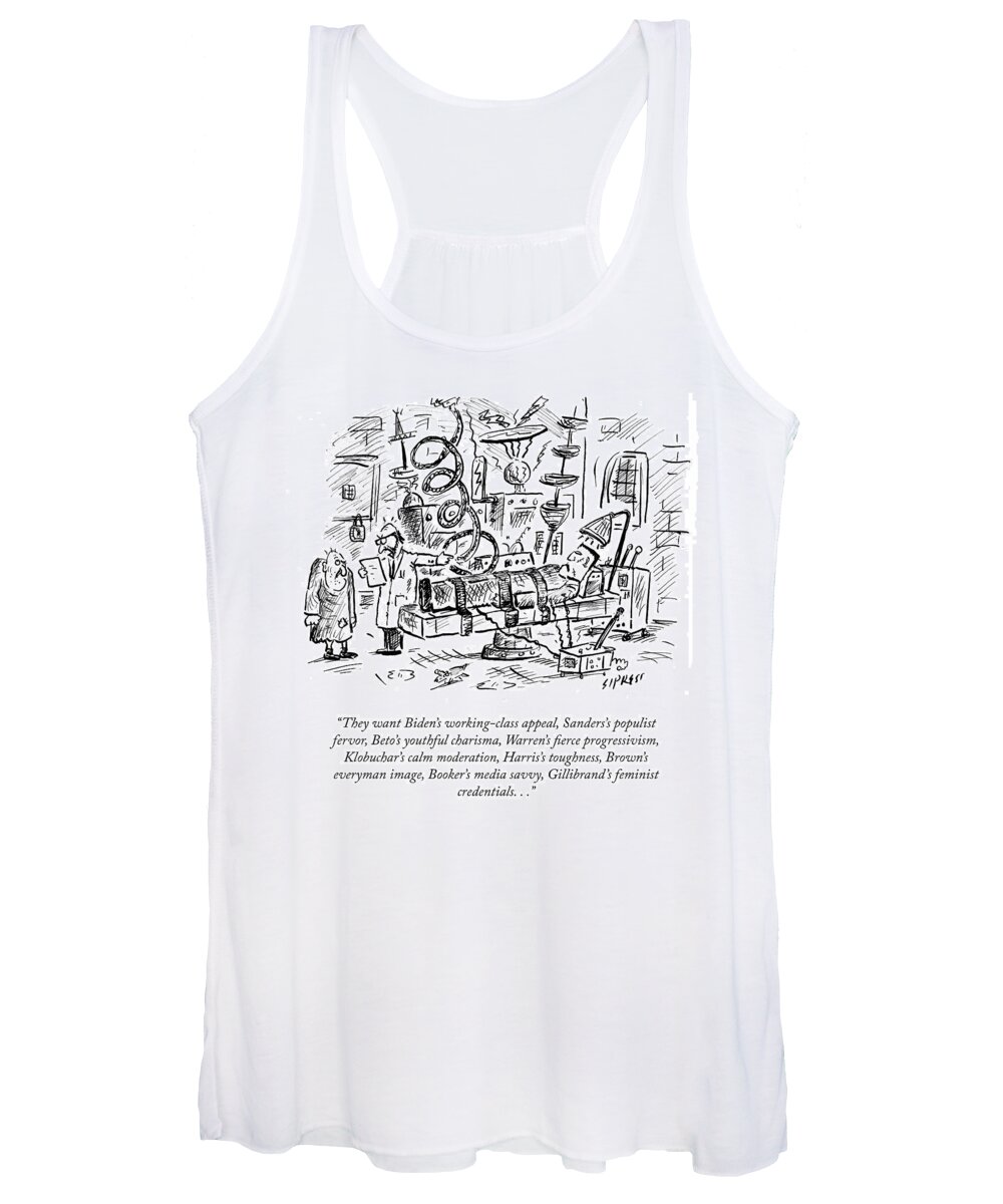 They Want Biden's Working-class Appeal Women's Tank Top featuring the drawing Freankenstein's Monster by David Sipress