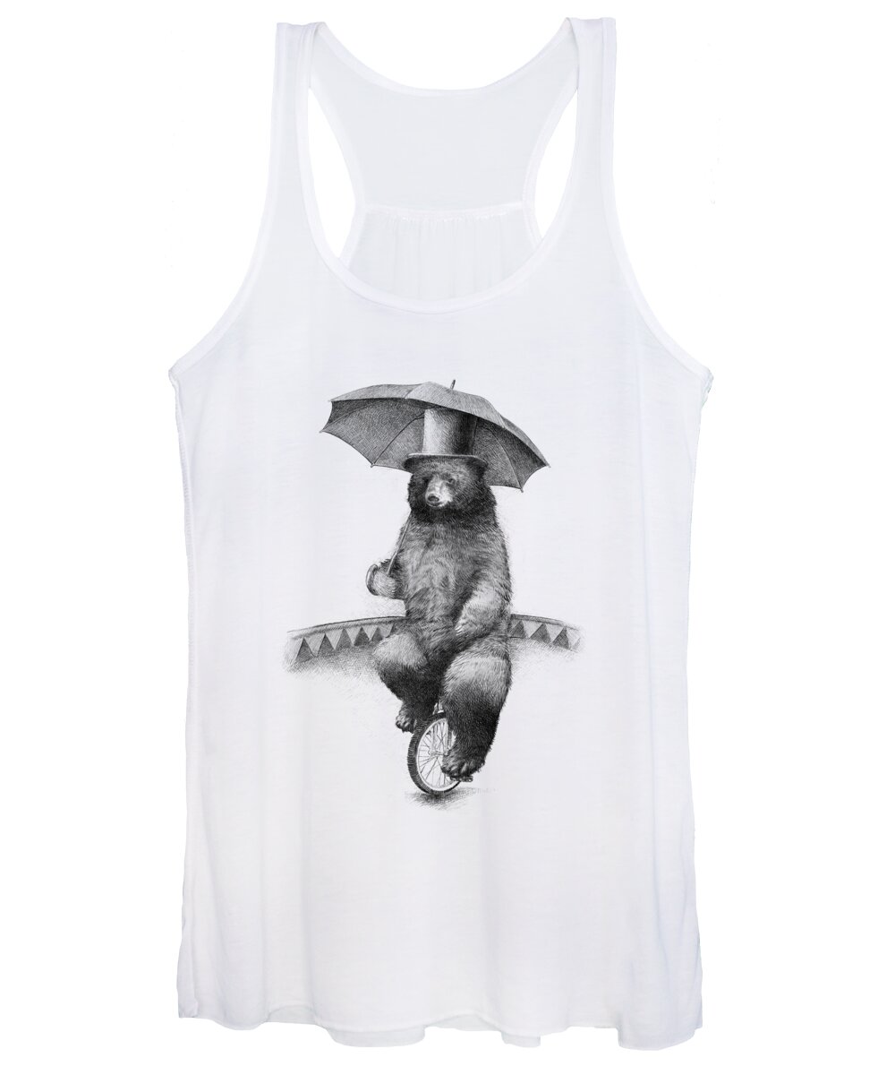 Bear Women's Tank Top featuring the drawing Frederick by Eric Fan