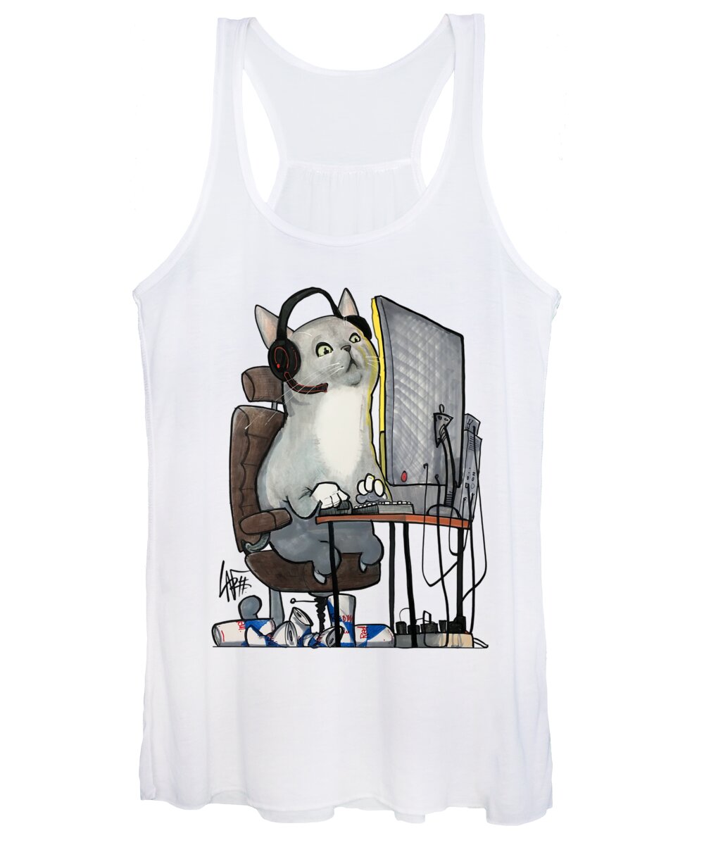 Gagne 4785 Women's Tank Top featuring the drawing Gagne 4785 by Canine Caricatures By John LaFree