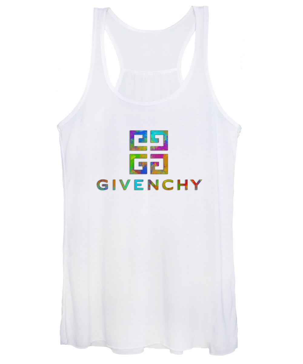 Givenchy Women's Tank Top featuring the digital art Givenchy Paint Design by Ricky Barnard