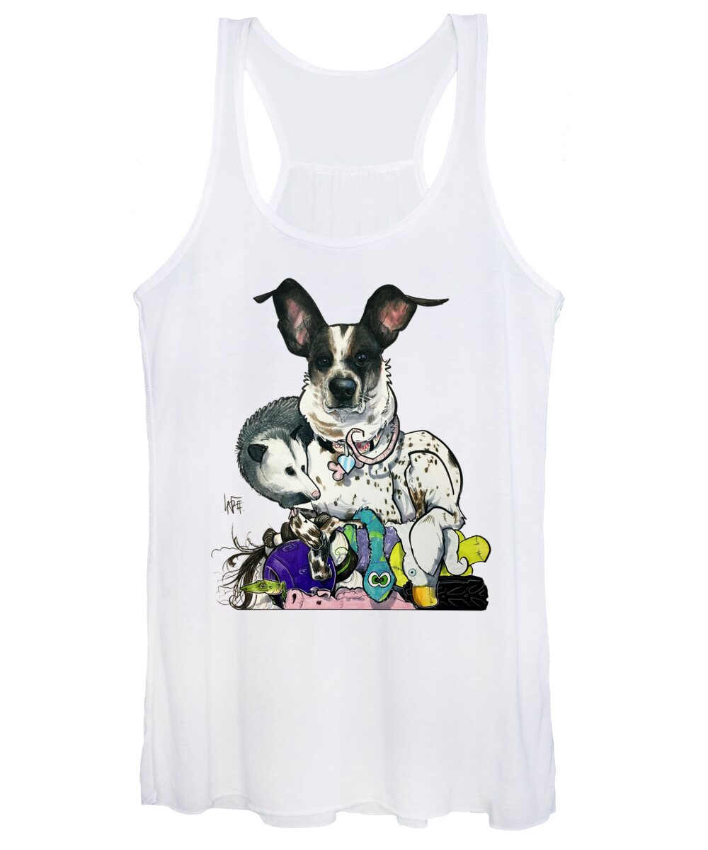 Guzman Women's Tank Top featuring the drawing Guzman 5168 by Canine Caricatures By John LaFree