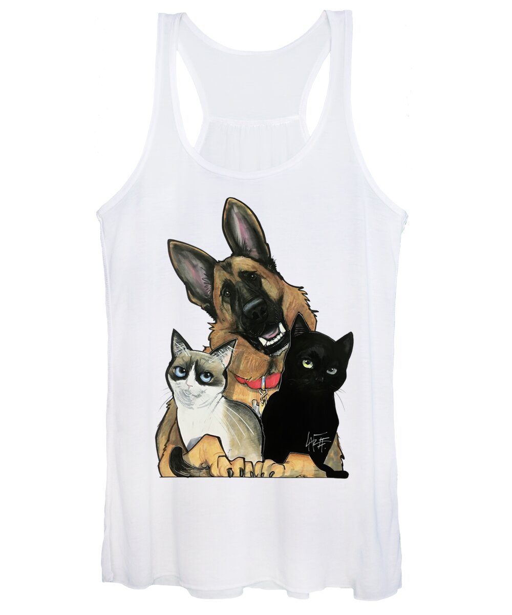 Haberland Women's Tank Top featuring the drawing Haberland 7-1316 by Canine Caricatures By John LaFree