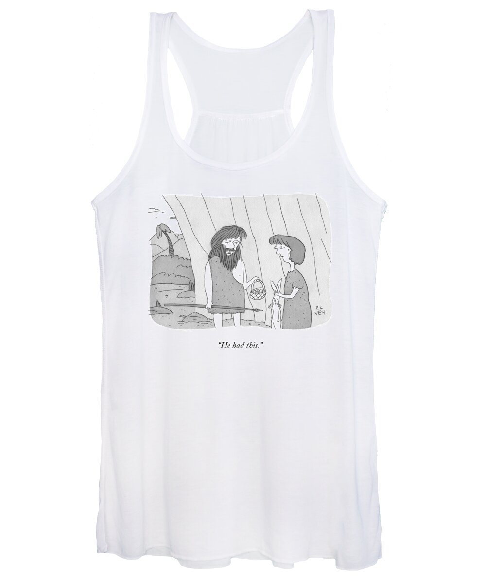 He Had This. Women's Tank Top featuring the drawing He Had This by Peter C Vey