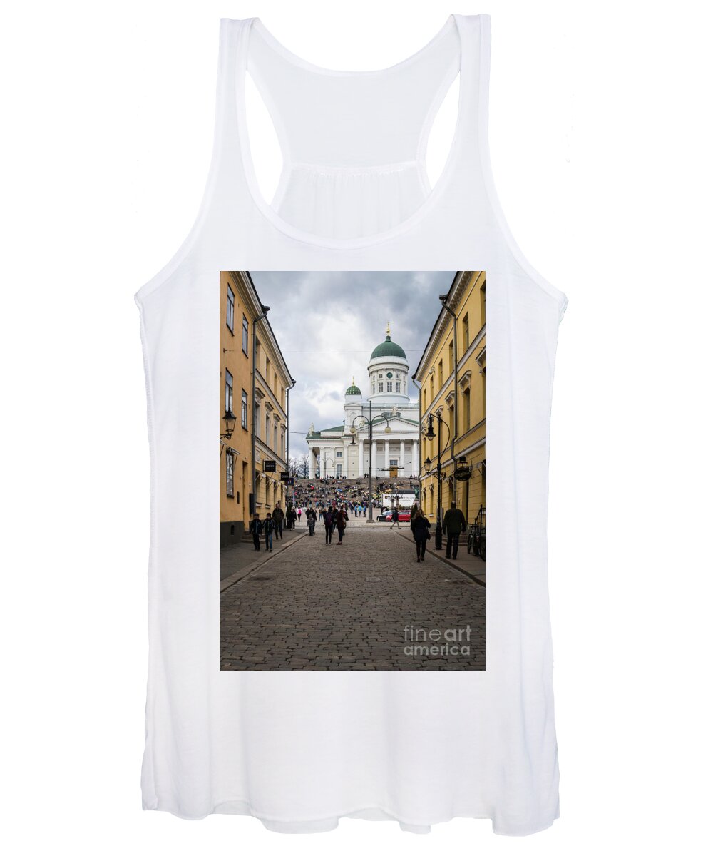 Ancient Women's Tank Top featuring the photograph Helsinki streets by Didier Marti