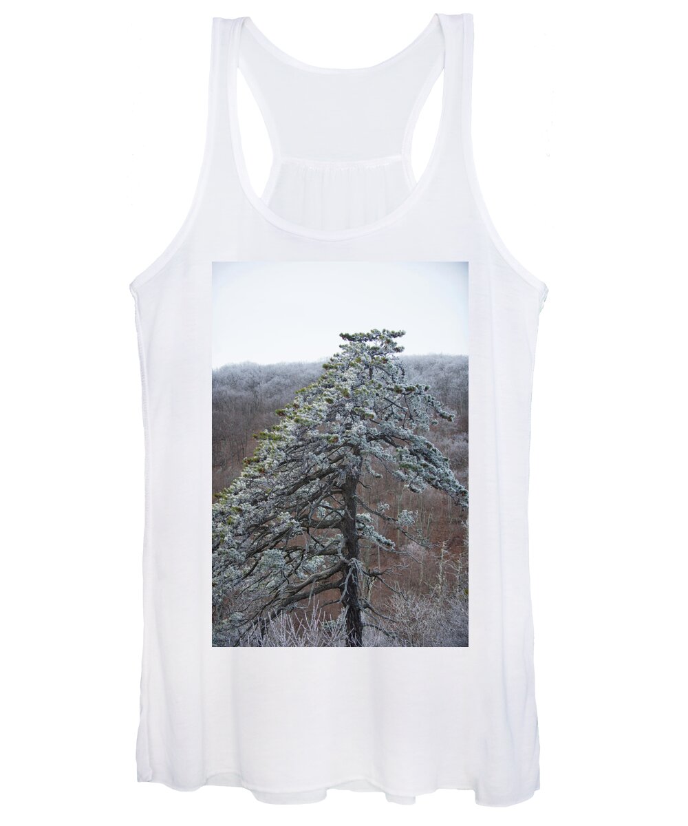 Blue Ridge Women's Tank Top featuring the photograph Hoarfrost Gathers by Mark Duehmig