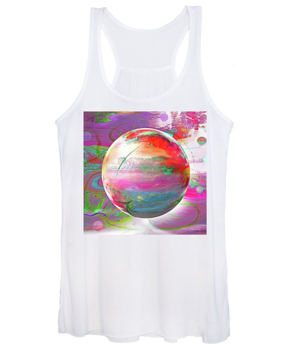 Pop Surrealism Women's Tank Top featuring the digital art Hope on a Wave by Robin Moline