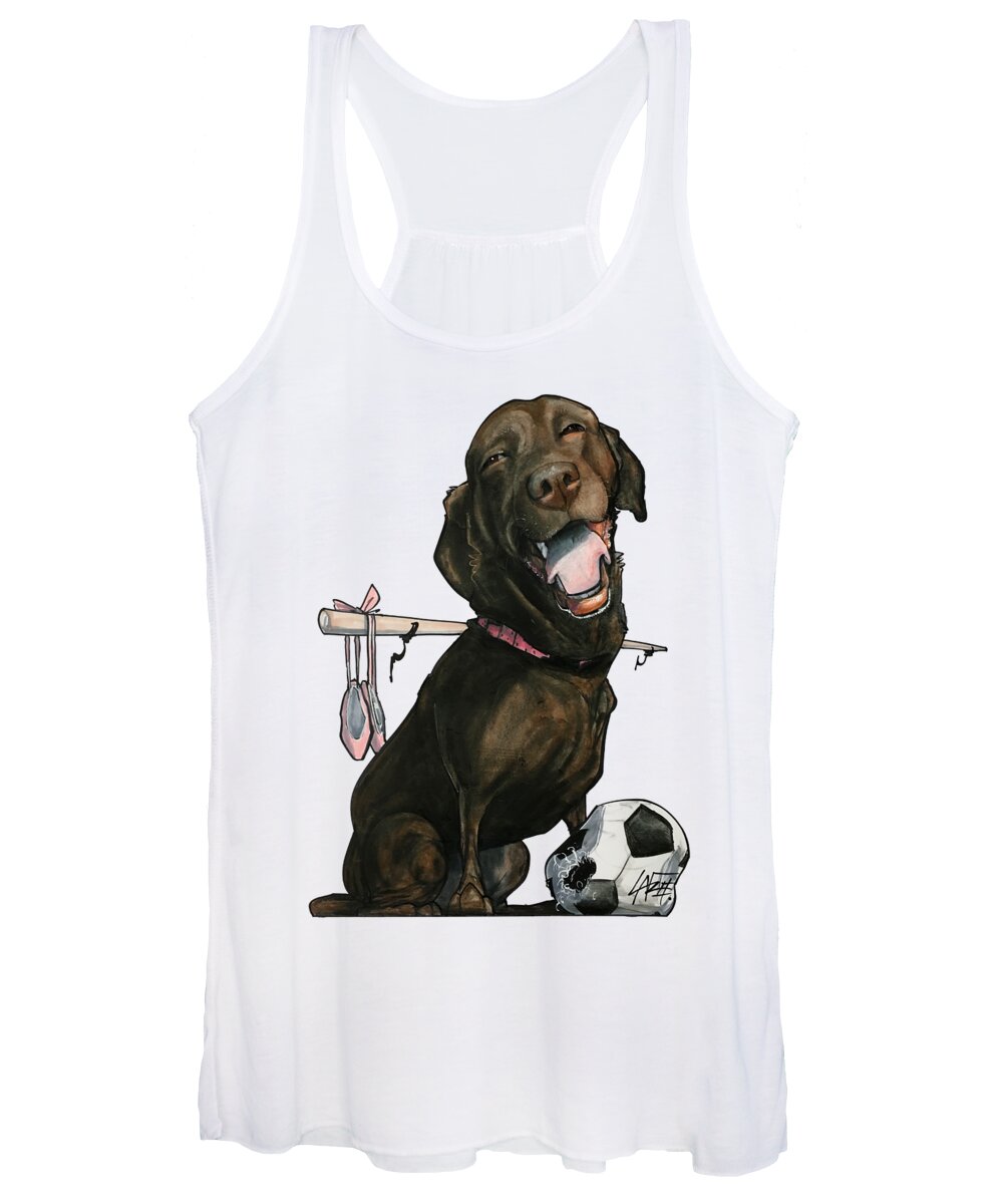 3606 Women's Tank Top featuring the drawing 3606 Hosta by Canine Caricatures By John LaFree