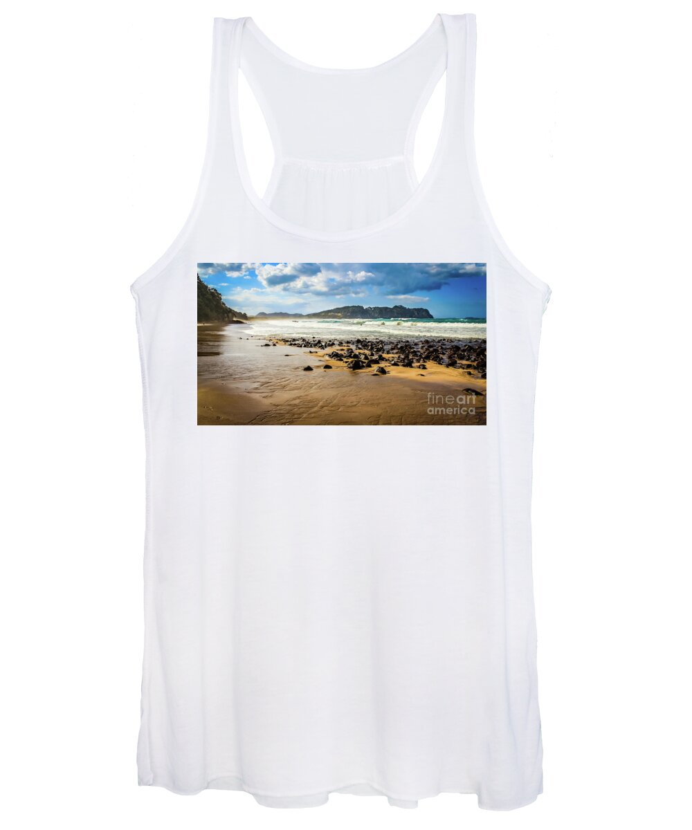 Hot Water Beach Women's Tank Top featuring the photograph Hot Water Beach, Coromandel, New Zealand by Lyl Dil Creations