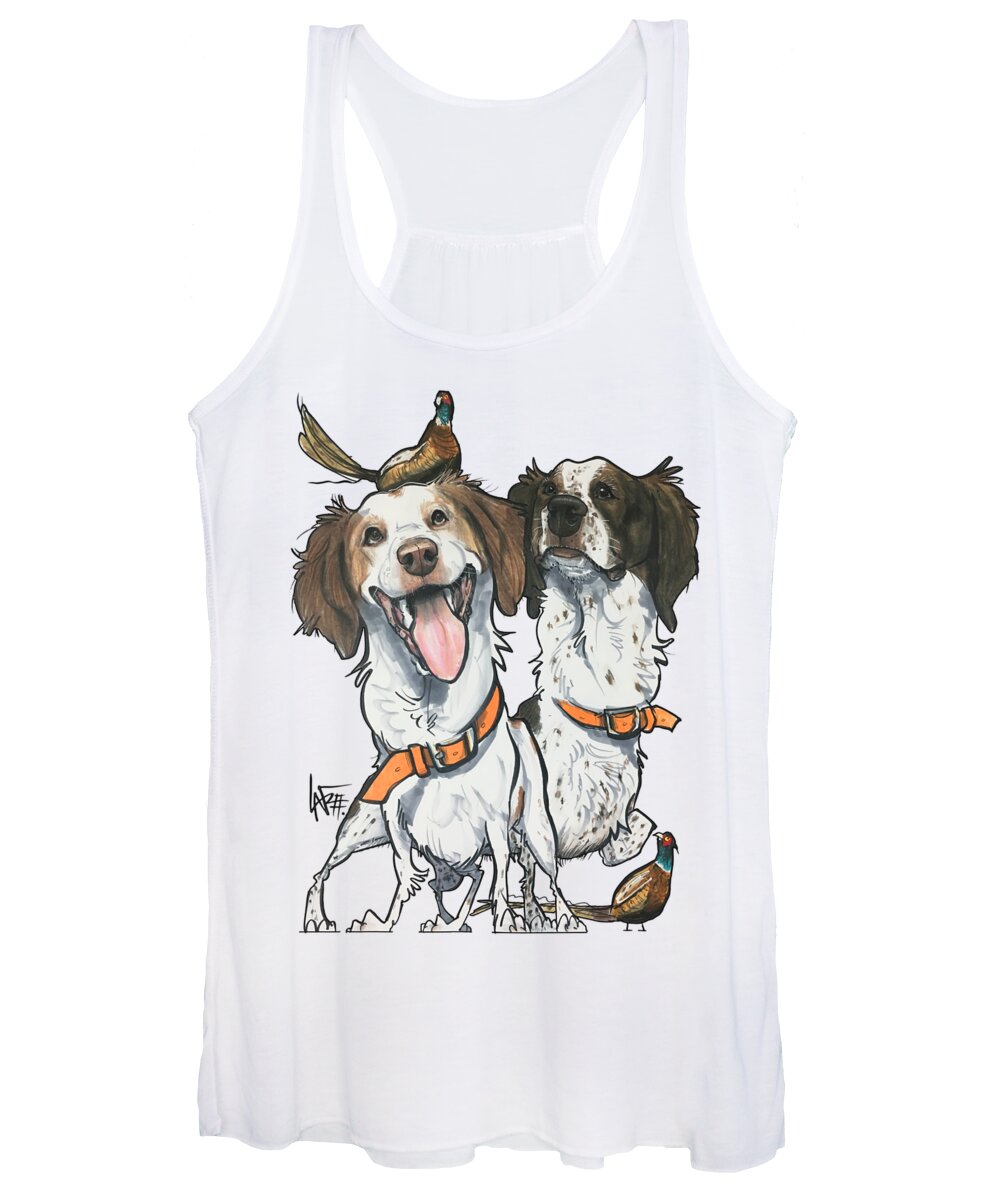 Hunt Women's Tank Top featuring the drawing Hunt 4805 by Canine Caricatures By John LaFree