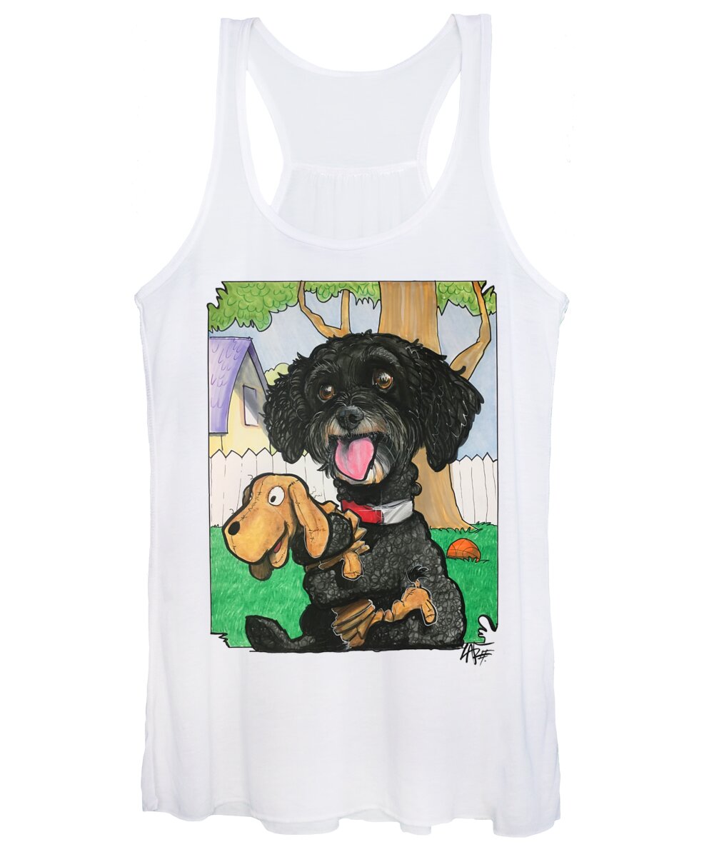 Hunt Women's Tank Top featuring the drawing Hunt 4806 by Canine Caricatures By John LaFree