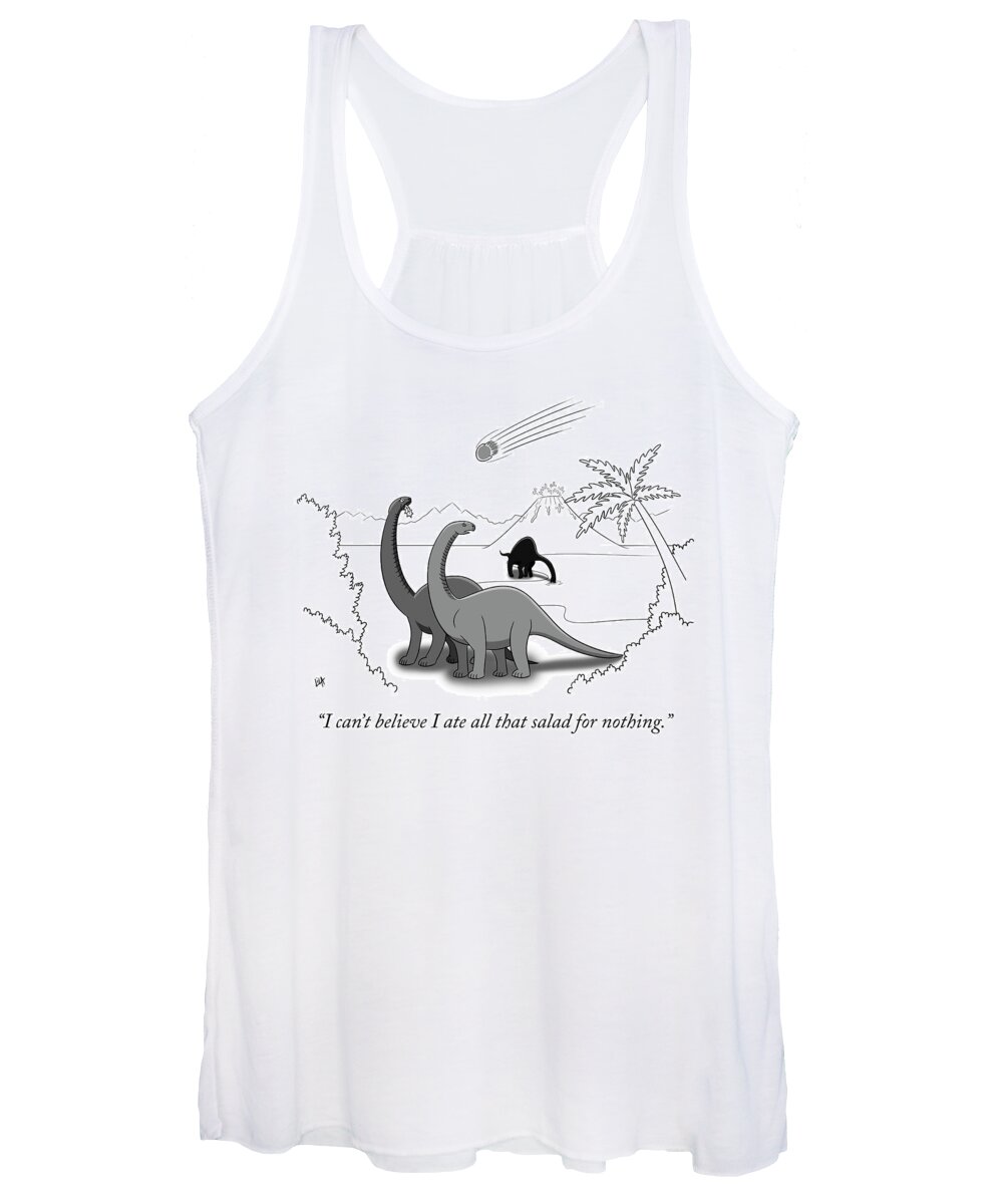 “i Can’t Believe I Ate All That Salad For Nothing.” Women's Tank Top featuring the drawing I ate all that salad for nothing by Lila Ash