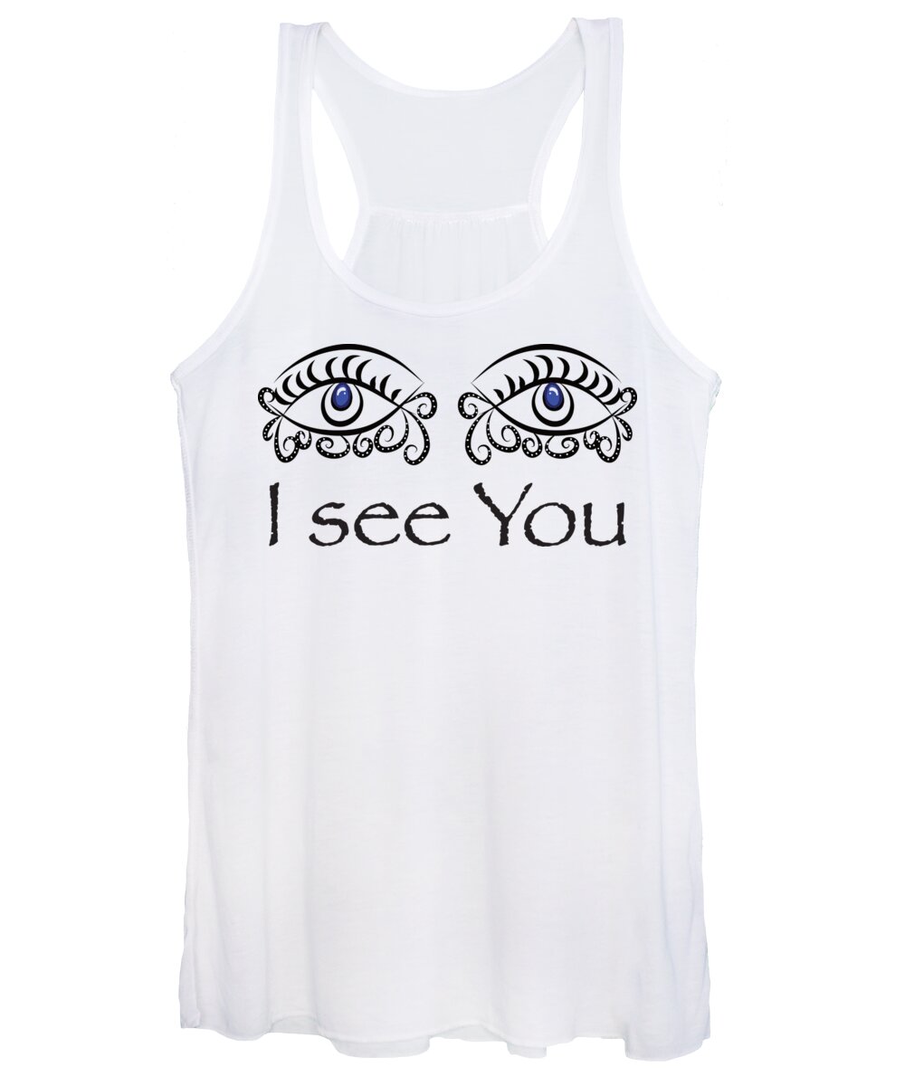 Eyes Women's Tank Top featuring the digital art I See You by Patricia Piotrak