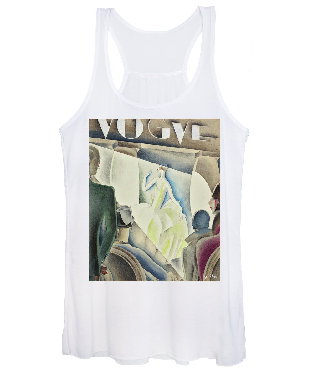 #new2022vogue Women's Tank Top featuring the painting Illustration Of A 1920s Fashion Show by William Bolin