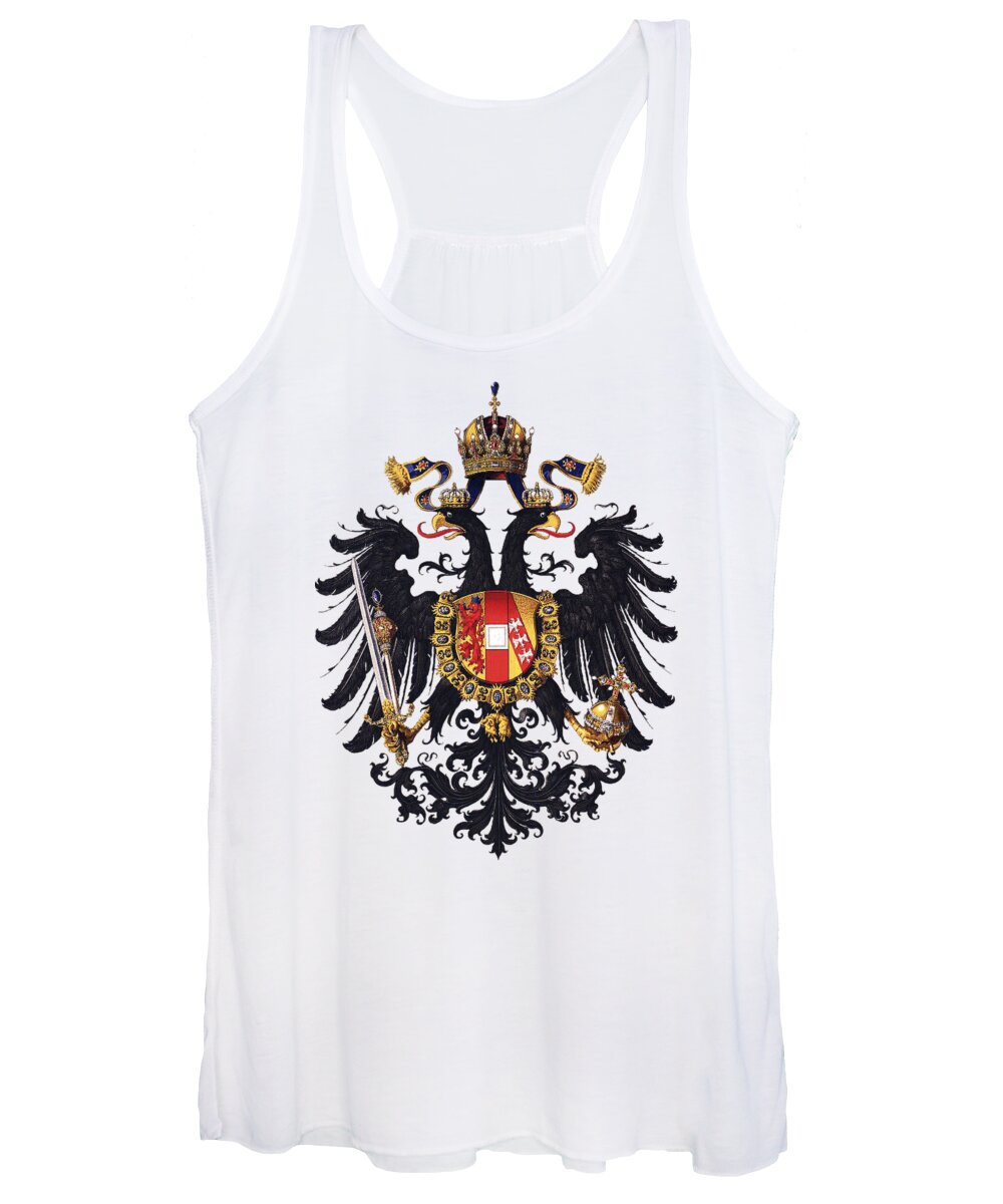 Flag Women's Tank Top featuring the drawing Imperial Coat of Arms of the Empire of Austria-Hungary 1815 transparent by Helga Novelli