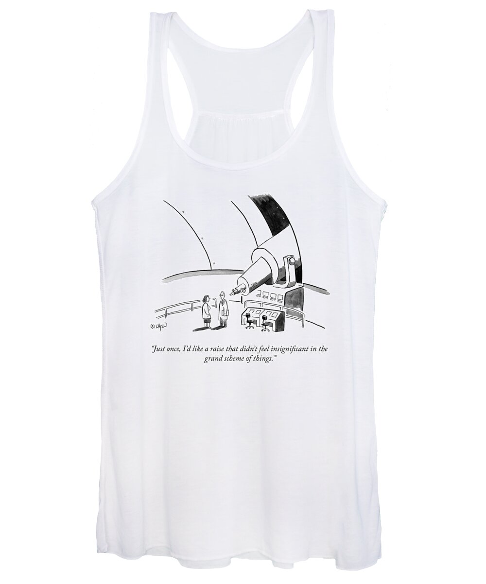 just Once Women's Tank Top featuring the drawing In the Grand Scheme of Things by Robert Leighton