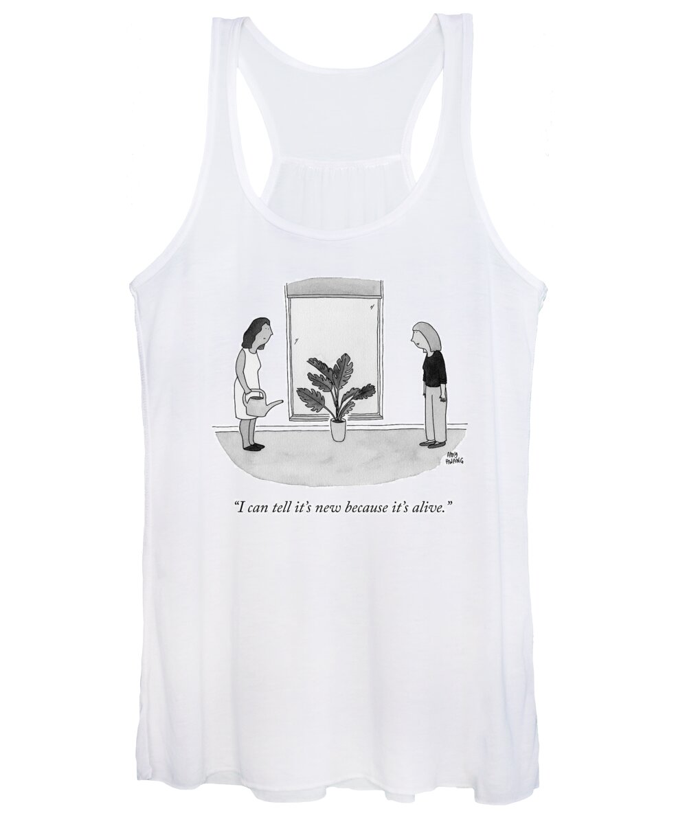 i Can Tell It's New Because It's Alive. Plant Women's Tank Top featuring the drawing It's Alive by Amy Hwang