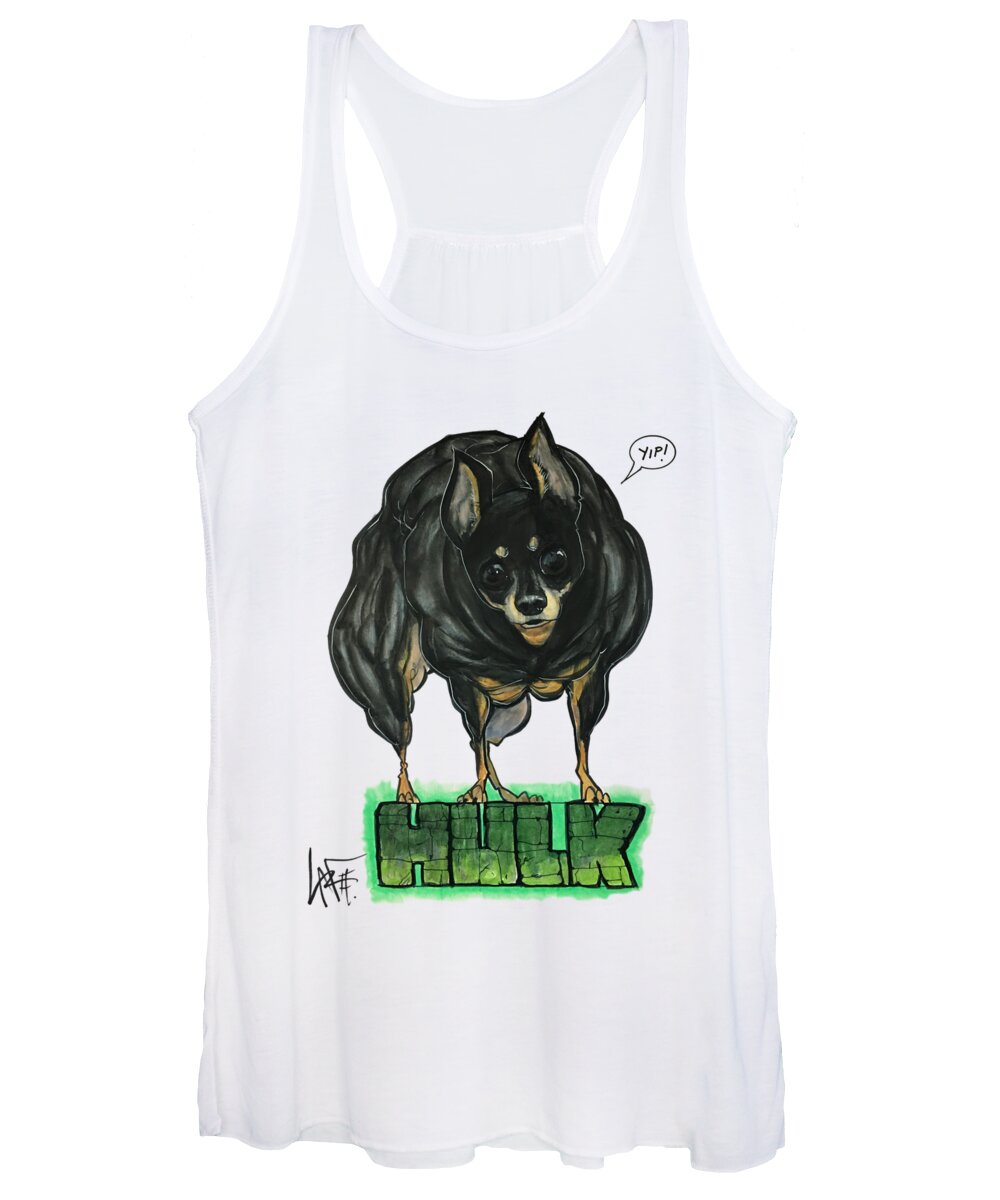 Johnson Cu002 Women's Tank Top featuring the drawing Johnson CU002 by Canine Caricatures By John LaFree