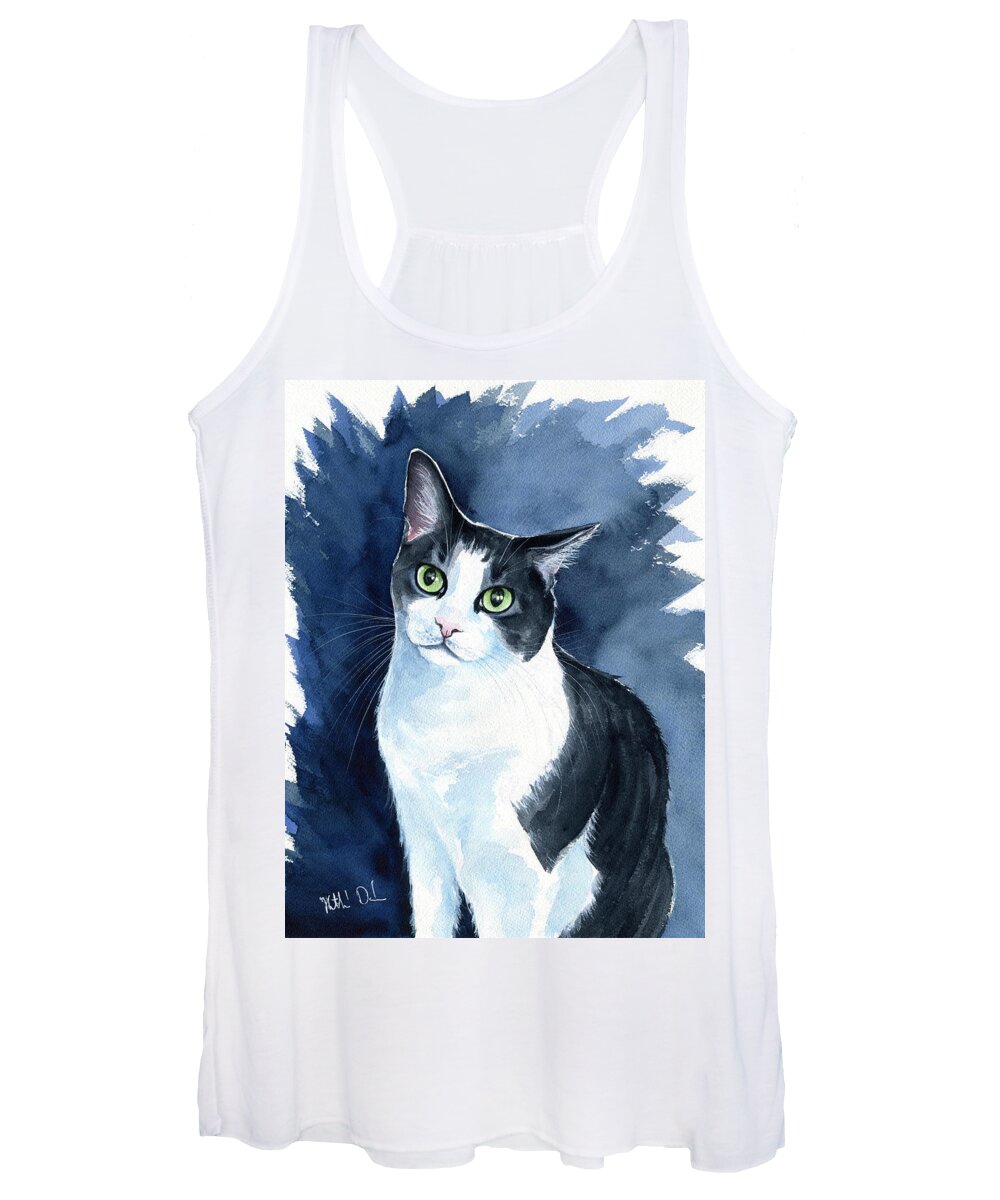Cat Women's Tank Top featuring the painting Kirby by Dora Hathazi Mendes