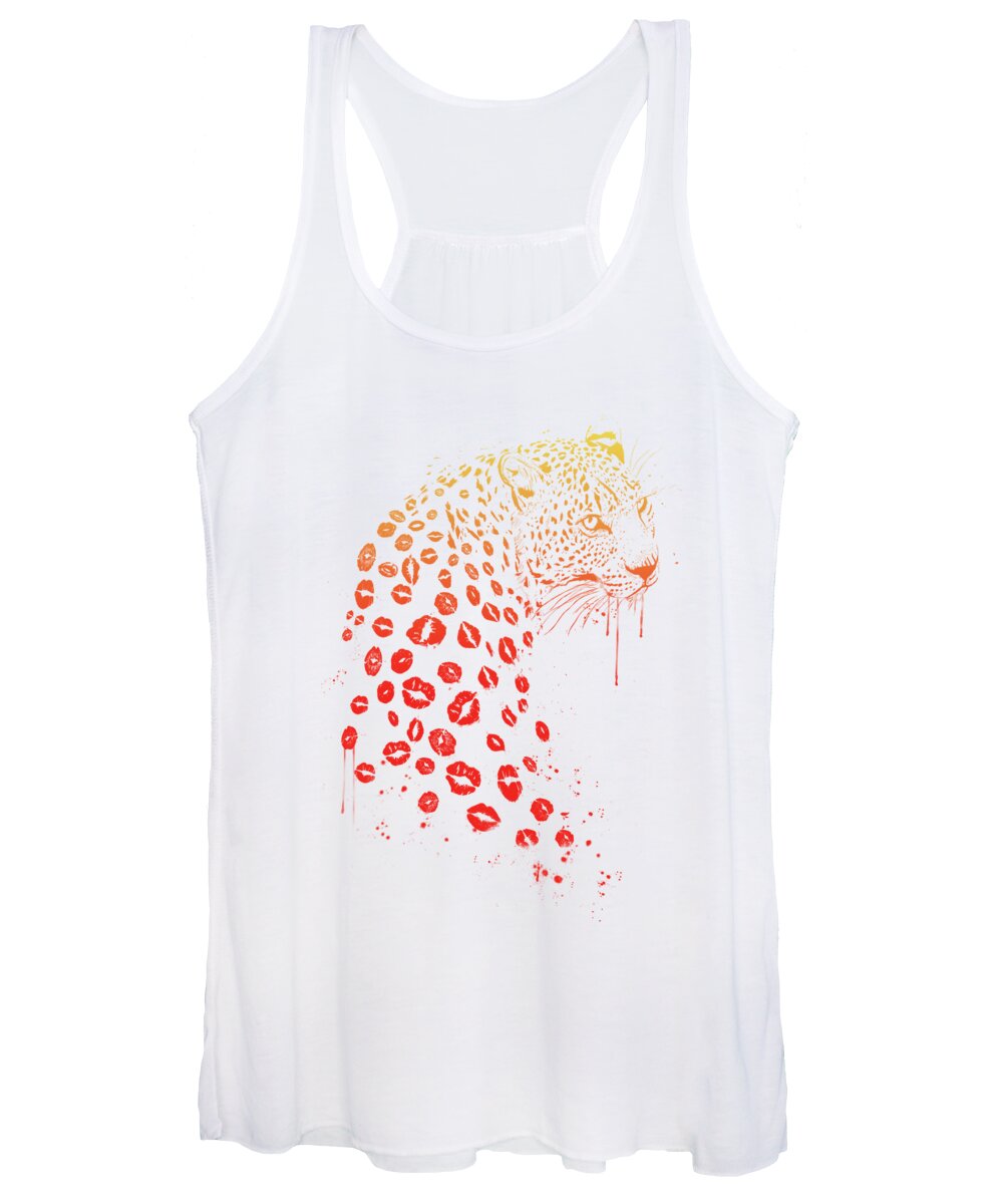 Drawing Women's Tank Top featuring the drawing Kiss me by Balazs Solti