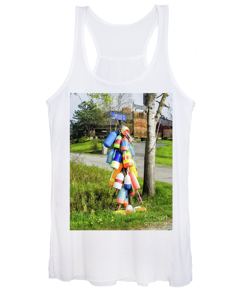 Lobster Women's Tank Top featuring the photograph Lobster Lane by Elizabeth M