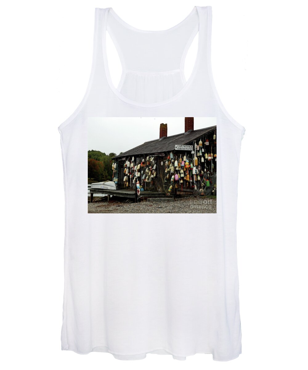 Maine Women's Tank Top featuring the photograph Lobster Shack by Terri Brewster