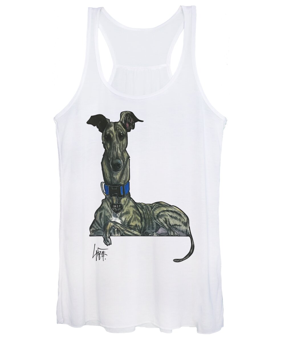 Lopez Women's Tank Top featuring the drawing Lopez 4826 by Canine Caricatures By John LaFree