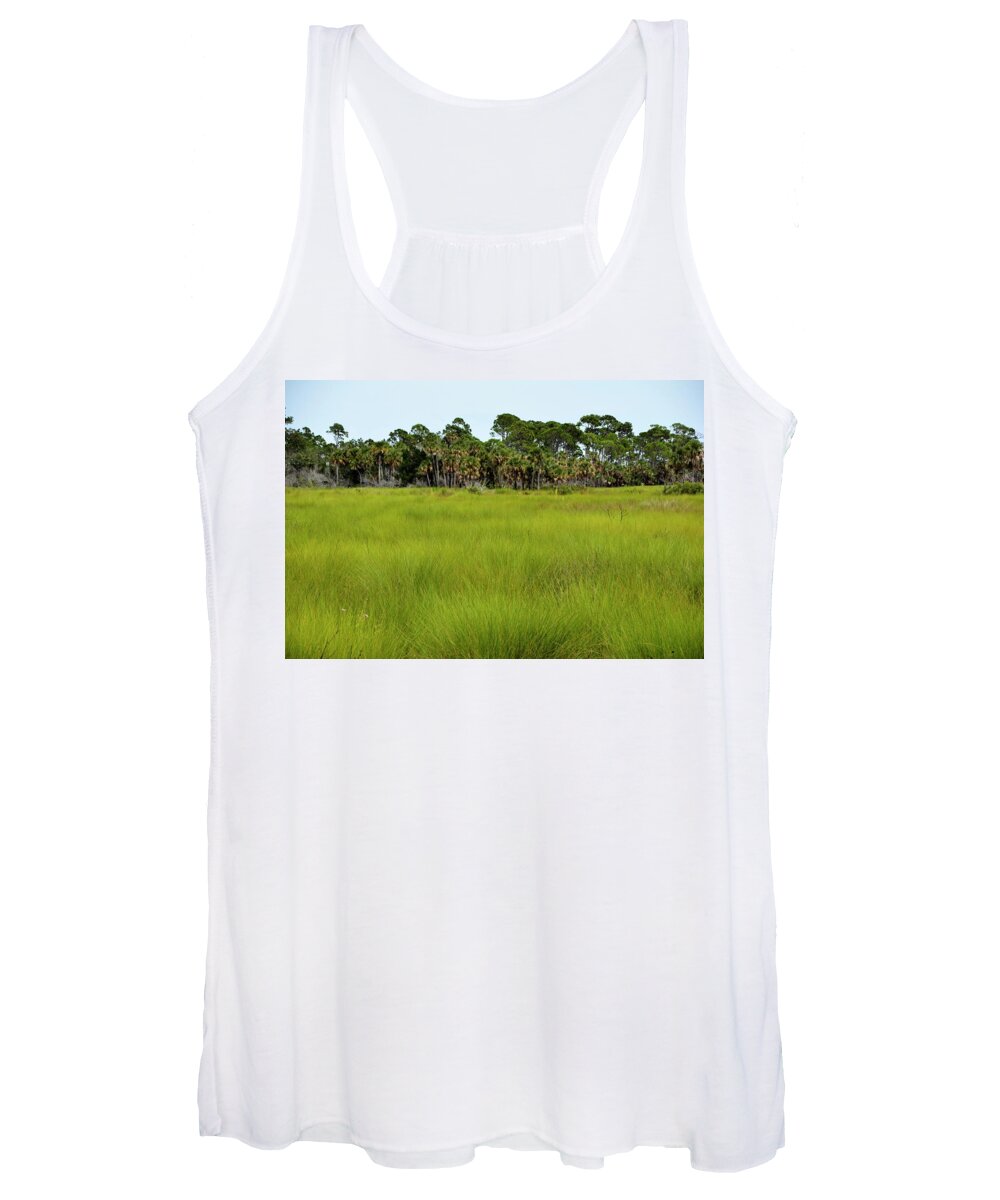 Florida Grass Savanna Women's Tank Top featuring the photograph Lush Grasses by T Lynn Dodsworth