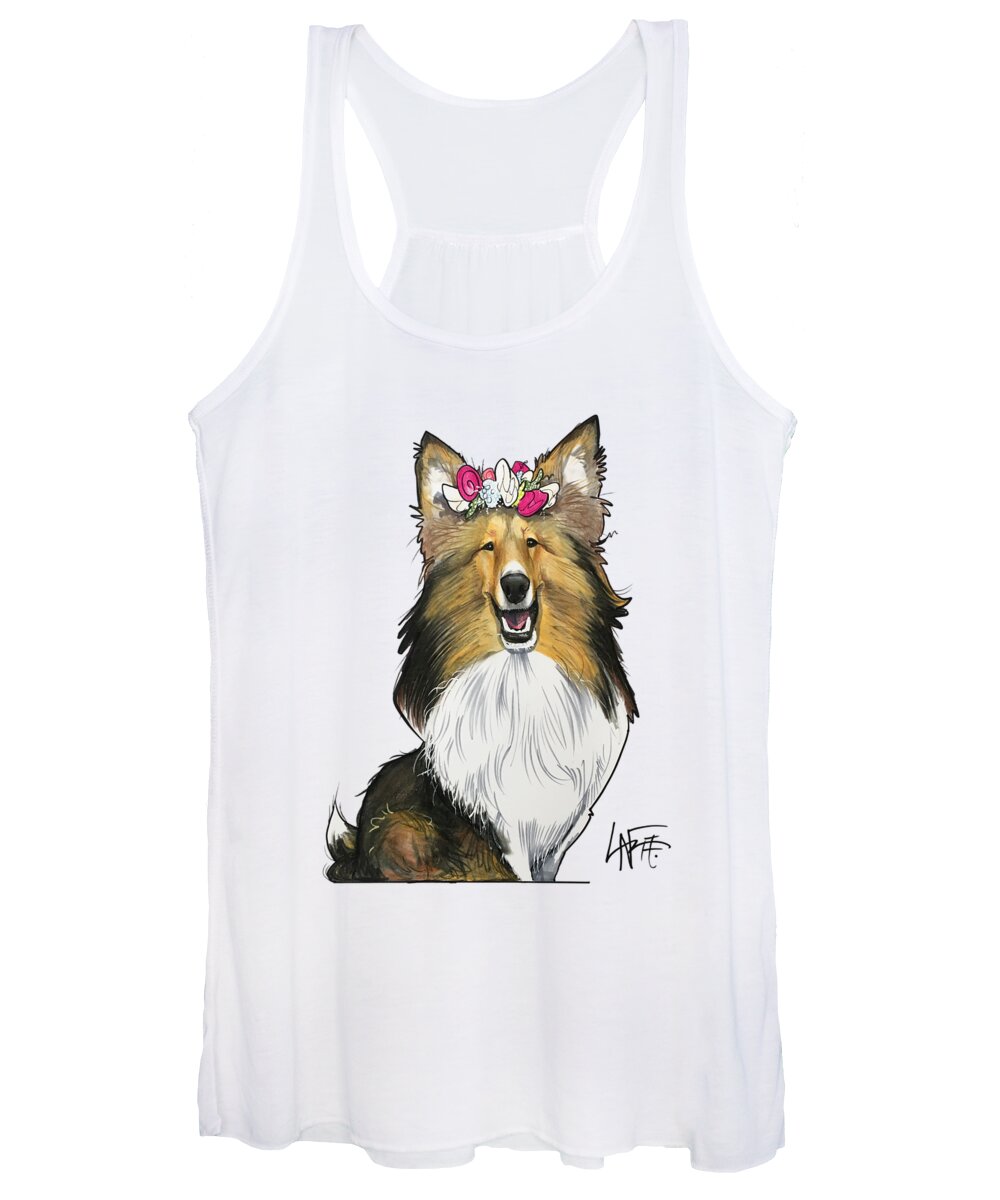 Mariz Women's Tank Top featuring the drawing Mariz 3552 by Canine Caricatures By John LaFree