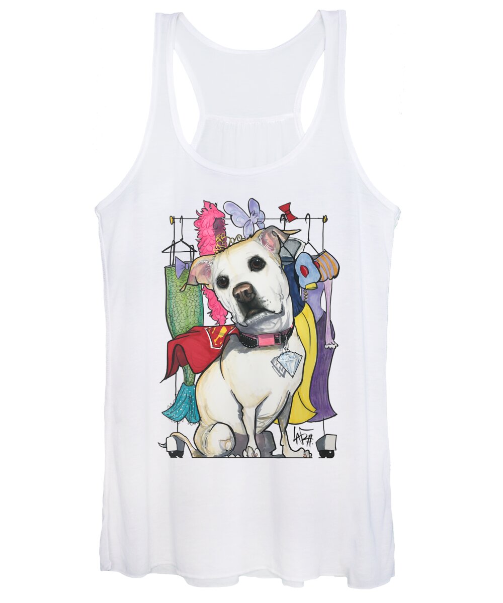 Melton Women's Tank Top featuring the drawing Melton, 4361 by Canine Caricatures By John LaFree