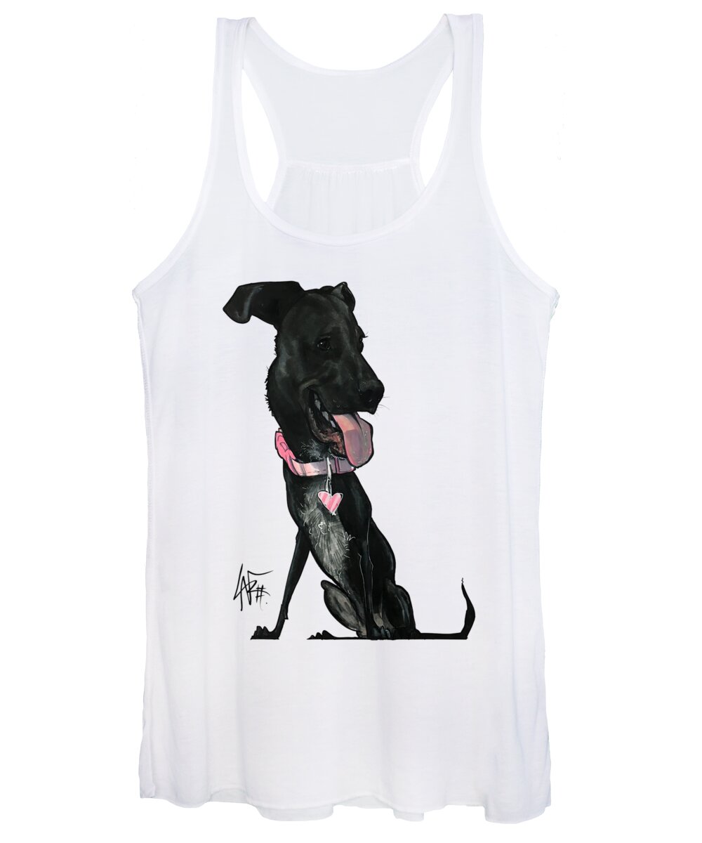 Miller Women's Tank Top featuring the drawing Miller 4207 by Canine Caricatures By John LaFree