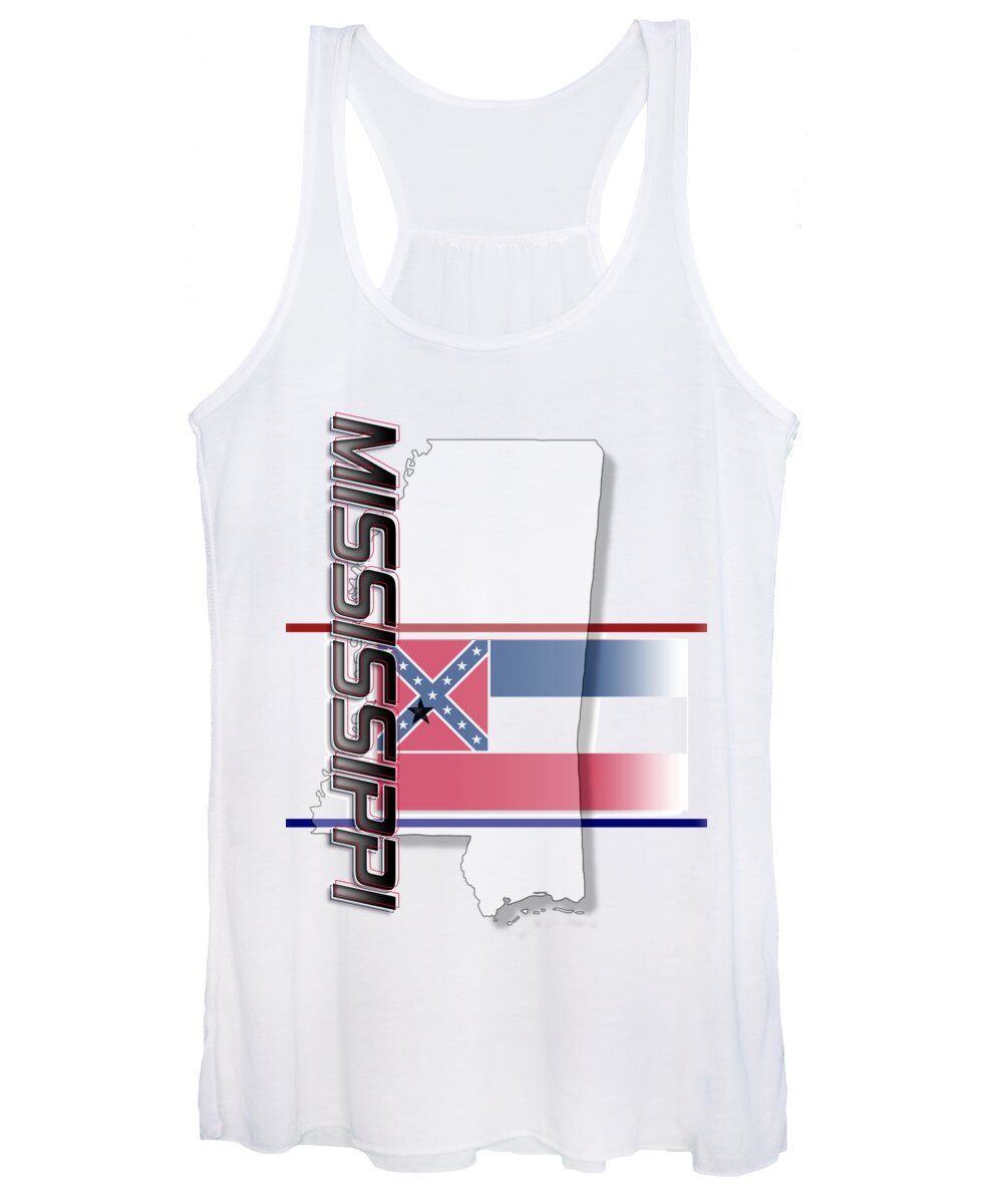 Mississippi Women's Tank Top featuring the digital art Mississippi State Vertical Print by Rick Bartrand