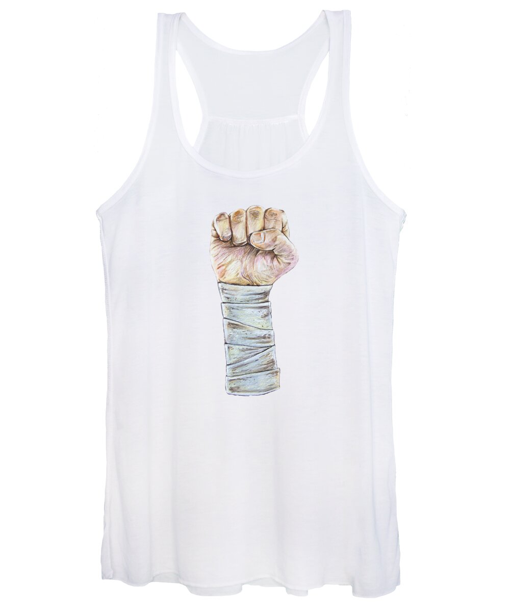 Monk Women's Tank Top featuring the drawing Monk by Aaron Spong