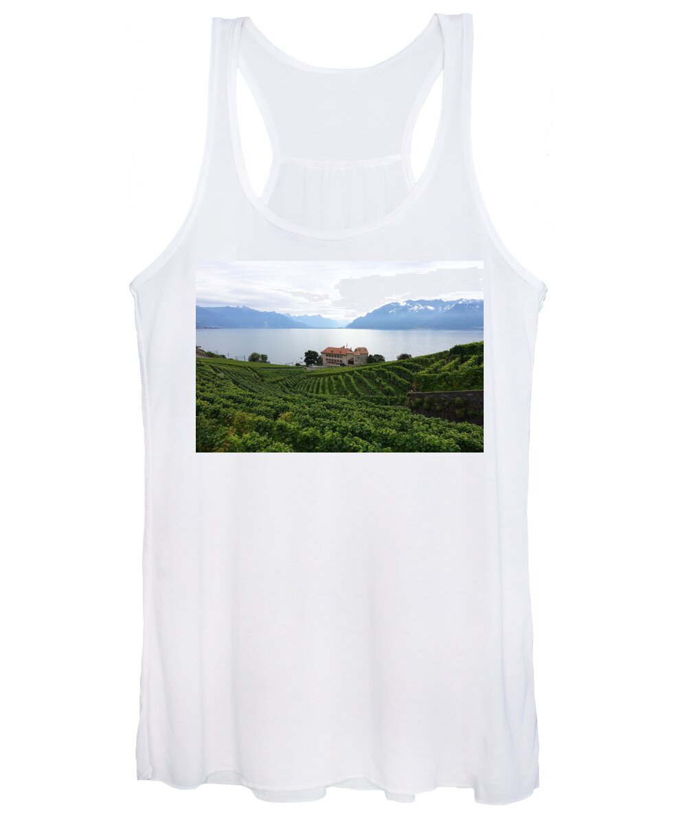 Vineyard Women's Tank Top featuring the photograph Mountain Vistas and Vineyards by Patricia Caron