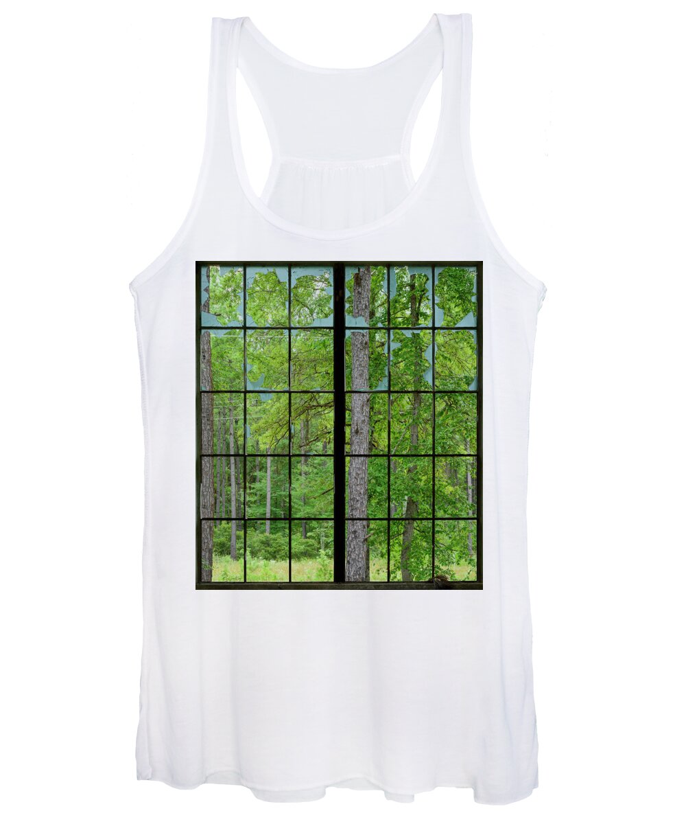 Abandoned Women's Tank Top featuring the photograph Muntin Wood by James Covello