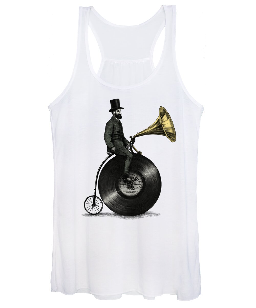 Music Women's Tank Top featuring the drawing Music Man by Eric Fan