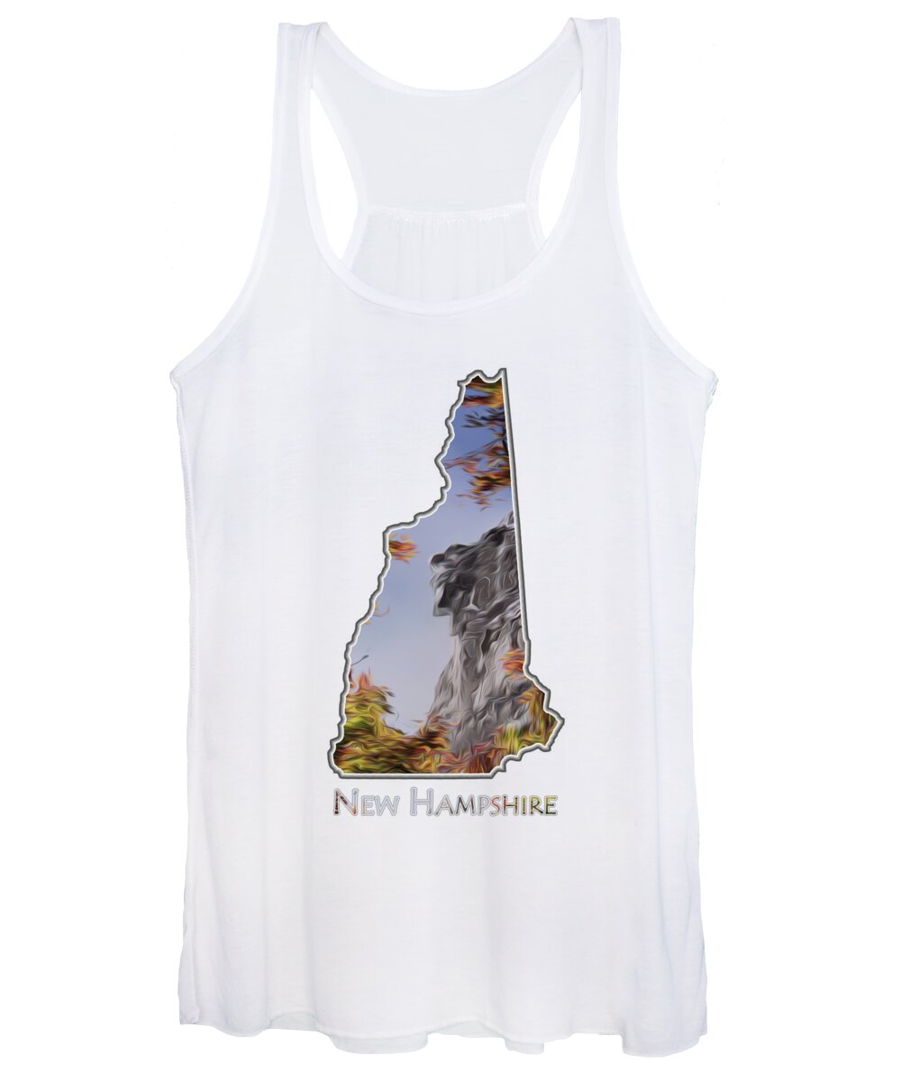 Old Women's Tank Top featuring the photograph New Hampshire Old Man Logo Transparency by White Mountain Images