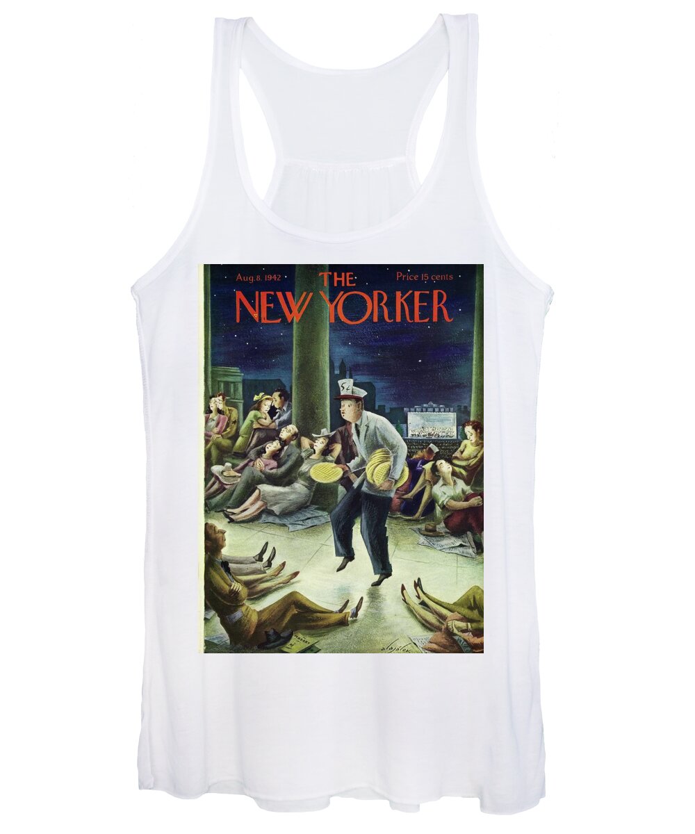 Music Women's Tank Top featuring the painting New Yorker August 8 1942 by Constantin Alajalov